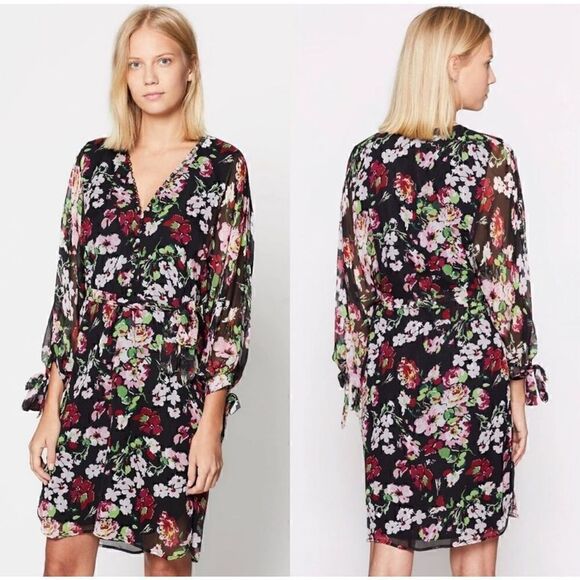 *EQUIPMENT* Large New w Tags Women's Semi Sheer Long Sleeve Button-Down Floral D - Picture 14 of 16